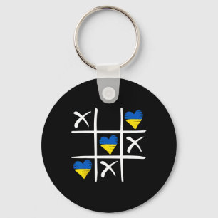 Ukrainian Flag Coloured Hearts Keychain
