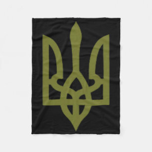 Ukrainian Flag Crest Symbol Sign Logo Ukraine  Fleece Blanket