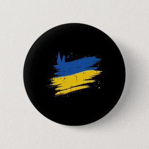 Ukrainian Flag Distressed Ukraine Patriotic Women 2 Inch Round Button