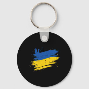 Ukrainian Flag Distressed Ukraine Patriotic Women  Keychain