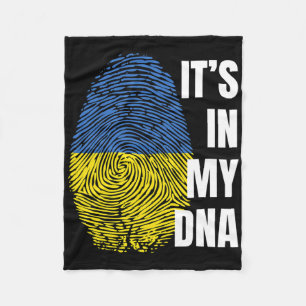 Ukrainian Flag Dna Fingerprint Ukraine Fleece Blanket