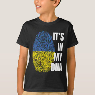 Ukrainian Flag Dna Fingerprint Ukraine  T-Shirt