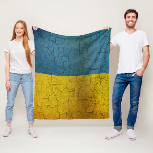 Ukrainian flag fleece blanket