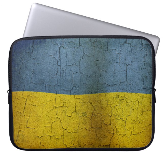Ukrainian flag laptop sleeve (Front)