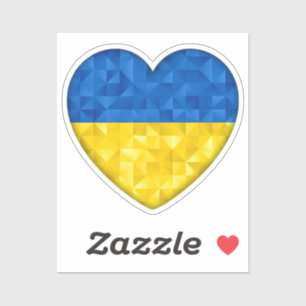 Ukrainian flag. Love to Ukraine. Support. Heart.