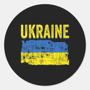 Ukrainian Flag Map Love Support Ukrainians Ukraine Classic Round Sticker