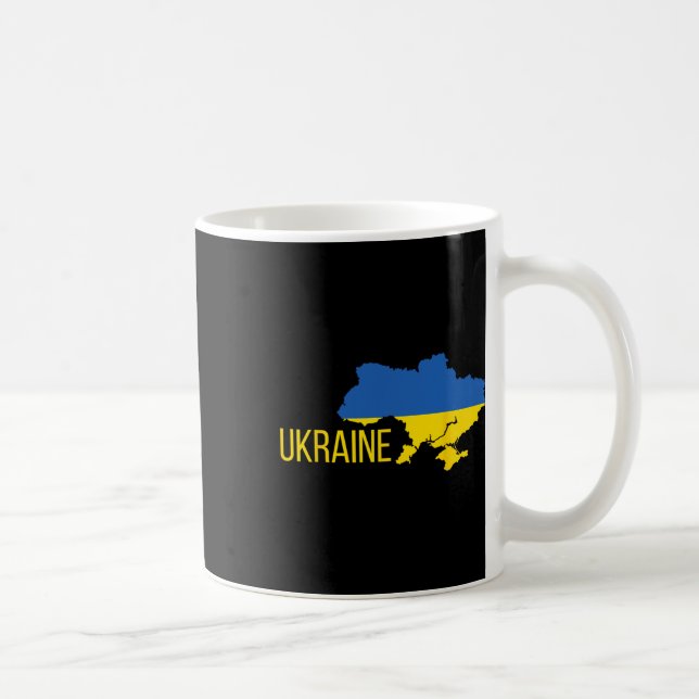 Ukrainian Flag Map Love Support Ukrainians Ukraine Coffee Mug (Right)