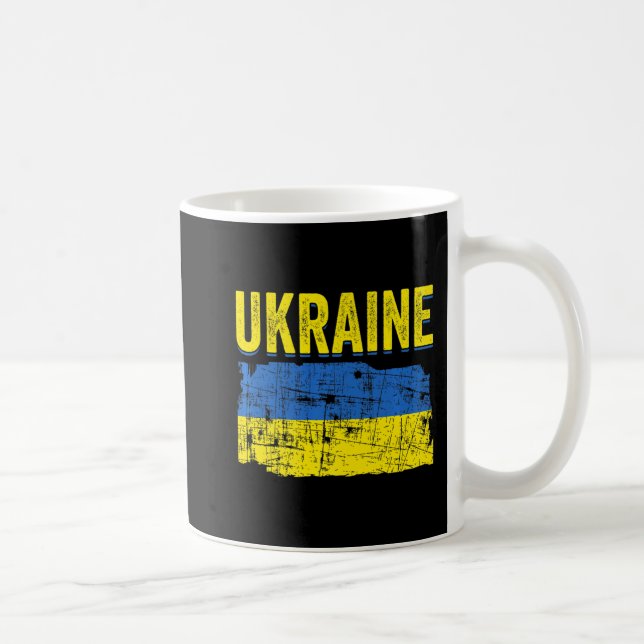 Ukrainian Flag Map Love Support Ukrainians Ukraine Coffee Mug (Right)