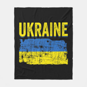 Ukrainian Flag Map Love Support Ukrainians Ukraine Fleece Blanket