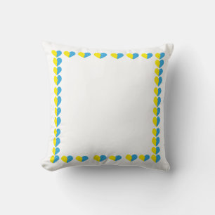Ukrainian flag on heart simple design throw pillow
