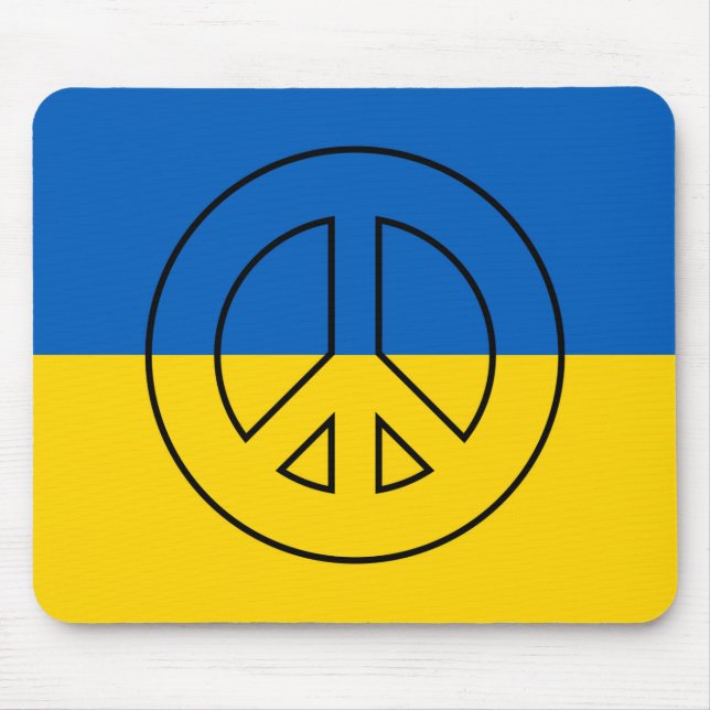 Ukrainian flag peace sign mouse pad (Front)