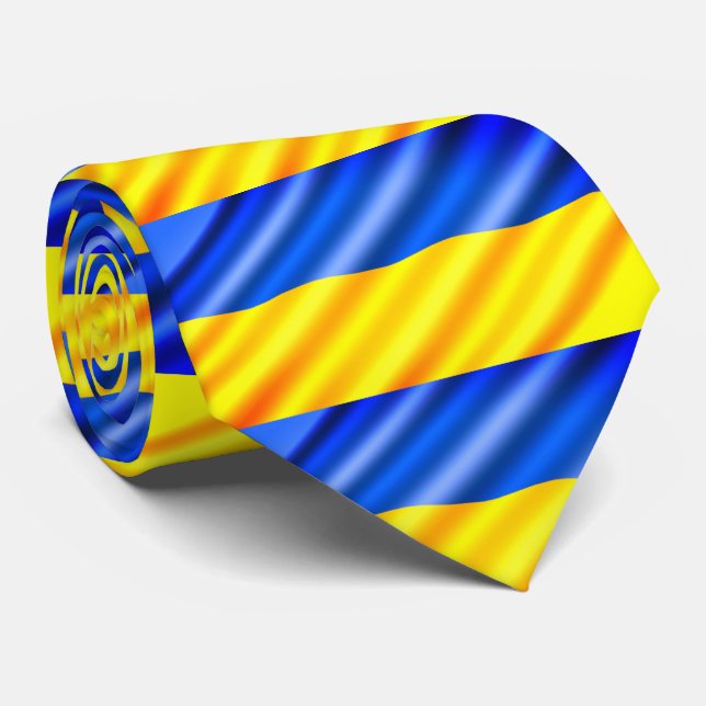 Ukrainian Flag - Peace - Support Freedom  Tie (Rolled)