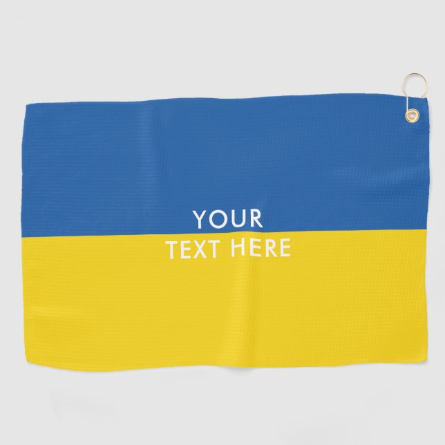 Ukrainian flag personalized Golf Towel (Horizontal)