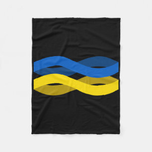 Ukrainian Flag Ribbon Support Ukraine  Fleece Blanket