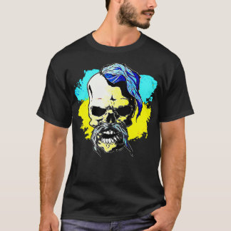 Ukrainian Flag Skull Cossack Perfect For Ukraine 1 T-Shirt