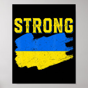 Ukrainian Flag Stand With Ukraine Women Men Retro Poster