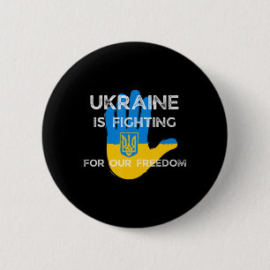 Ukrainian Flag Supporting Design Ukraine Fight For 2 Inch Round Button