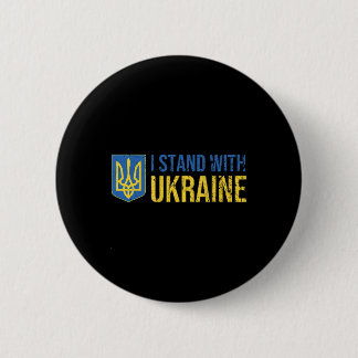 Ukrainian Flag Supporting Ukraine I Stand With Ukr 2 Inch Round Button