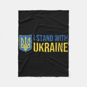 Ukrainian Flag Supporting Ukraine I Stand With Ukr Fleece Blanket