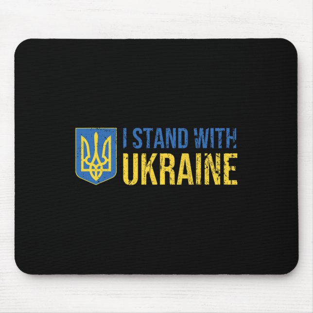 Ukrainian Flag Supporting Ukraine I Stand With Ukr Mouse Pad (Front)
