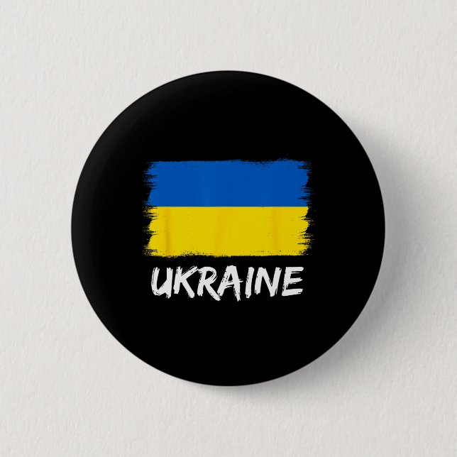 Ukrainian Flag Ukraine 3  2 Inch Round Button (Front)