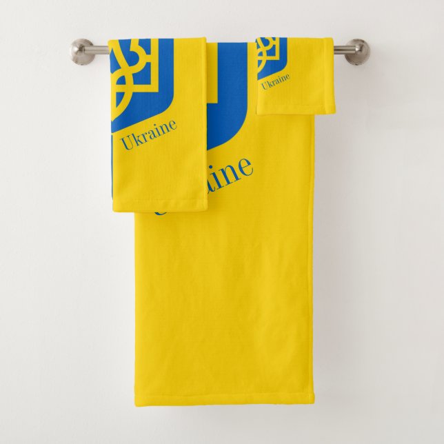 Ukrainian flag & Ukraine Bathroom / Towels Set (Insitu)