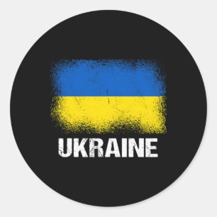 Ukrainian Flag Ukraine Classic Round Sticker