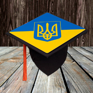 Ukrainian Flag & Ukraine graduate / University Graduation Cap Topper