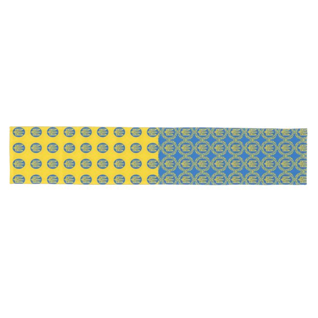 Ukrainian flag & Ukraine Home decor, Tryzub Medium Table Runner (Horizontal)