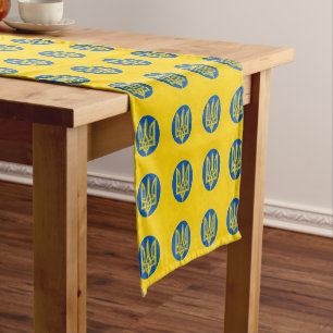 Ukrainian flag & Ukraine Home decor, Tryzub Medium Table Runner