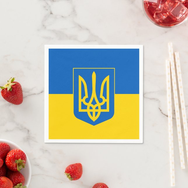 Ukrainian Flag & Ukraine - party, birthday /sports Napkin (Insitu)