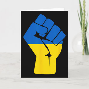 Ukrainian Flag Ukraine Solidarity Raised Fist Of R Card