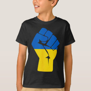 Ukrainian Flag Ukraine Solidarity Raised Fist Of R T-Shirt
