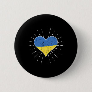 Ukrainian Flag Vintage Heart Ukraine Fan Retro 2 Inch Round Button