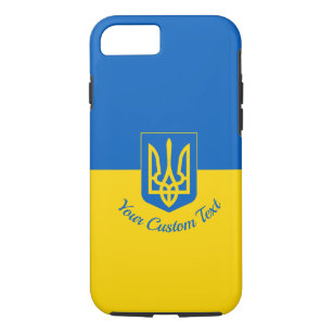 Ukrainian flag with coat of arms and custom text Case-Mate iPhone case