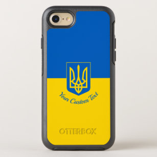 Ukrainian flag with coat of arms and custom text OtterBox symmetry iPhone 8/7 case