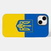 Ukrainian flag with coat of arms Case-Mate iPhone case (Back (Horizontal))