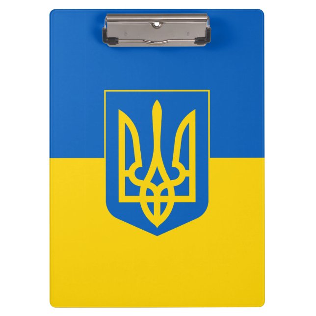 Ukrainian flag with coat of arms clipboard (Front)