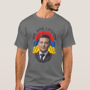 Ukrainian Flag With President Volodymyr Zelensky T-Shirt