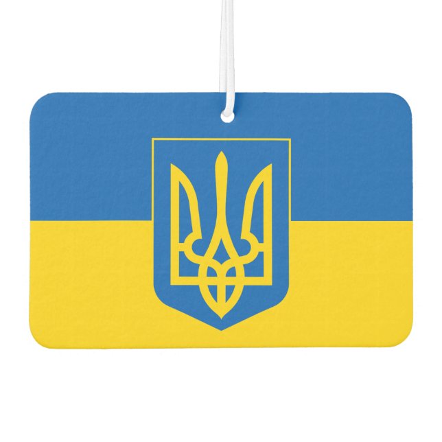 Ukrainian flag with the coat of arms air freshener (Front)