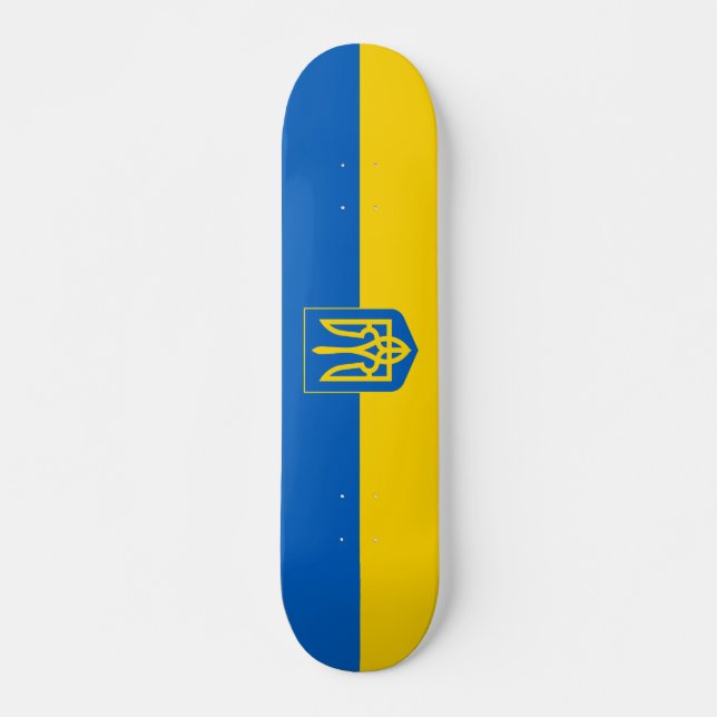 Ukrainian flag with the coat of arms skateboard (Front)
