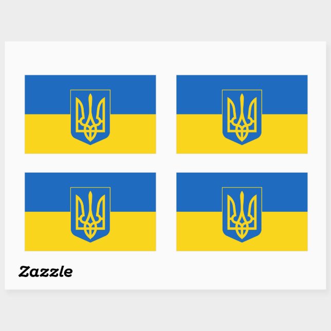 Ukrainian flag with the coat of arms sticker (Sheet)