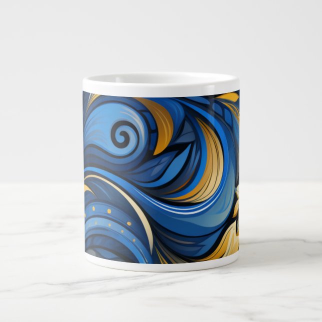 Ukrainian folk art pattern large coffee mug (Front)