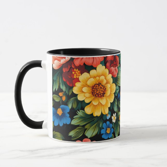 Ukrainian folk art pattern mug (Left)