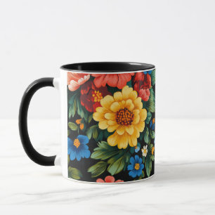 Ukrainian folk art pattern mug