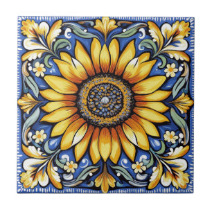 Ukrainian folk art pattern tile