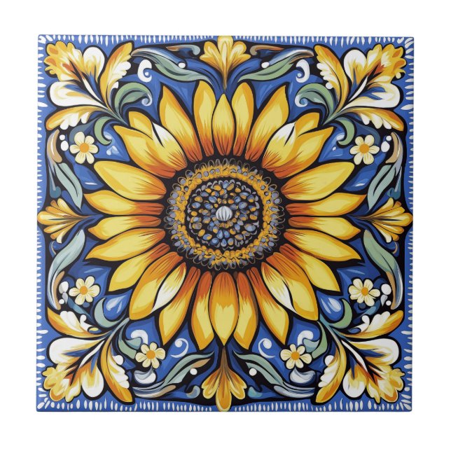 Ukrainian folk art pattern tile (Front)