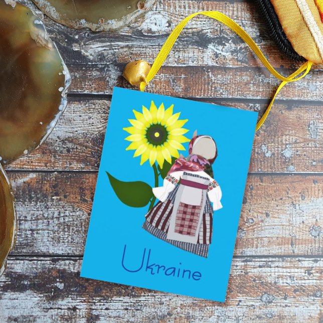 Ukrainian Folk Doll with sunflower, Motanka.  Postcard (Creator Uploaded)