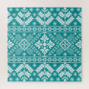 Ukrainian Folk Ethnic Seamless Ornament Jigsaw Puzzle
