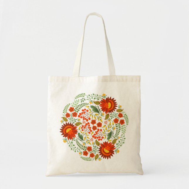 Ukrainian folk floral pattern. Ukraine Tote Bag (Front)